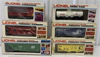 6 pc Lionel Cabooses and Cars