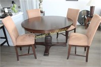 Table & 4 Upholstered Chairs with Leaf