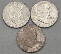(3) 1961 D Franklin Half Dollars