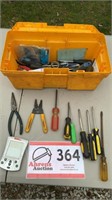 YELLOW TOOLBOX W/ CONTENTS