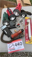 ASSORTED FLASHLIGHTS & PNEUMATIC DOOR CLOSER