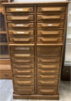 oak multi drawer filing chest