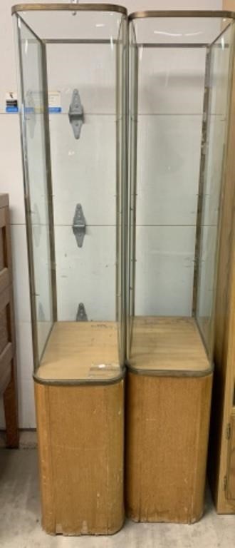 2 bowed front display cases