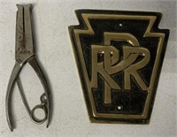 ticket punch and PRR brass plaque