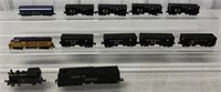 12 N scale engines & cars: Bachmann, Micro, etc.