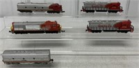 5  N scale engines + car: Atlas, Trix & Bachmann