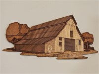 Beautifully Handcrafted Wooden Barn Sculpture