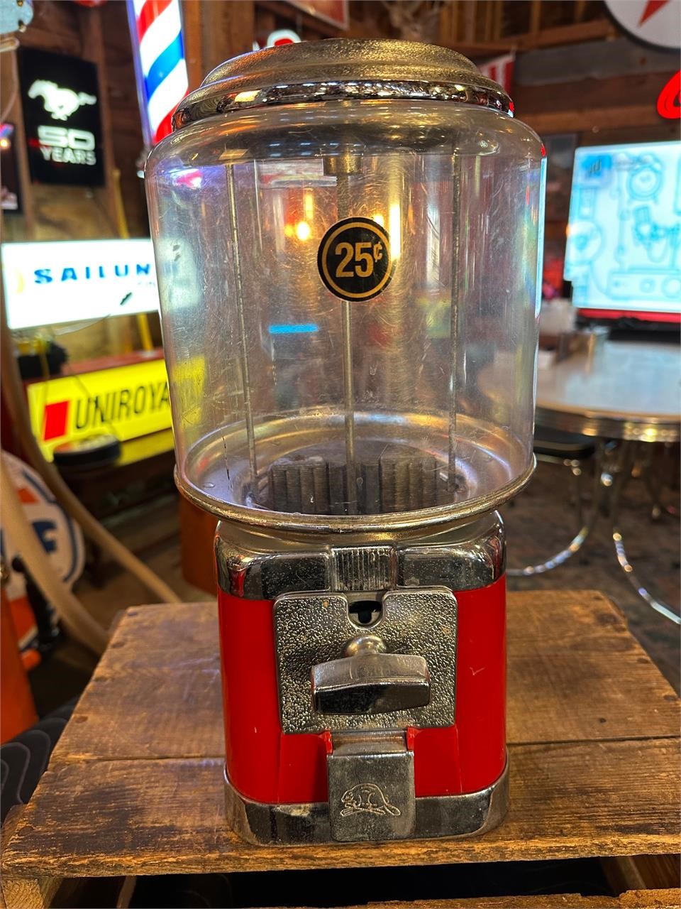 16” Vintage Beaver Gumball Machine