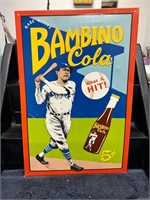 Rare Older Babe Ruth Bambino Cola Metal Sign