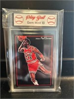 VTG Michael Jordan Slam Dunk Art Card Graded 10