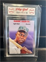 Hank Aaron Foil Back Card Graded Gem Mint 10