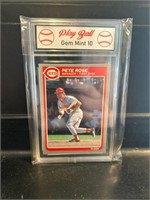 1985 Fleer Pete Rose Car Graded Gem Mint 10