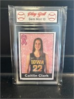 Caitlin Clark Glitter Spark Breast Cancer Card Gra