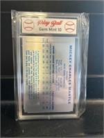 Mickey Mantle Stats Printing Plate Graded 10