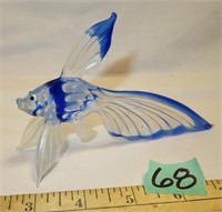 Art Glass Tropical Fish Blue