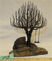 Art Wire Tree & Swing on the Rocks - Real Rock!
