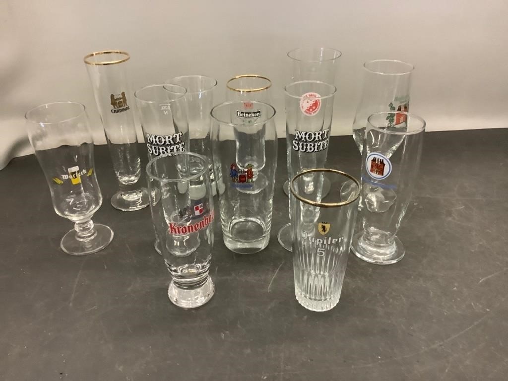 12 beer glasses