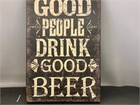 Good people drink good beer wall hanging