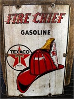 Authentic 1ft x 9” Porcelain Texaco Fire Chief