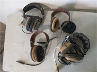 4 pair of vintage aviation headsets