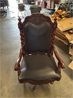 Acme Carved Executive Office Chair on Casters