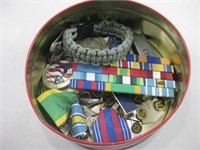 Assorted Military Bars, Pins & Coins