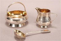 Lovely Russian Silver Three Piece Auxiliary Set,