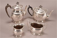 George V Sterling Silver Four Part Tea Service,