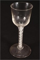 18th Century English Opaque Twist Wine Glass,