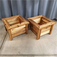 S1 2pc Square Planter Boxes 20x20x14" Wooden