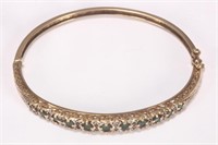Elizabeth II 9ct Gold and Emerald Bangle,