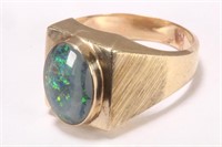 Gents 9ct Gold Triplet Opal Ring,