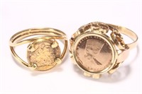 Two Gold Coin Rings,