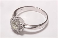 18ct White Gold Diamond Cluster Ring,