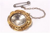 14ct Gold Clear Stone Brooch,