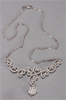 18ct White Gold Diamond Set Pendant Necklace,