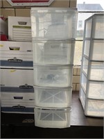 5 drawer plastic storage bins