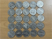 25- Cdn Nickle Dollars-Various Years