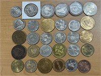 30- Cdn Trade Dollars and Coins