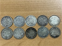 10- Cdn Small Nickles -All before 1920