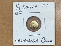 1852 1/4 Dollar GP California Gold