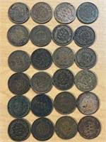 24- U.S.A. Indian Head Pennies -1909 & Earlier