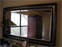 Wooden beveled mirror