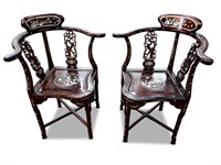 Pair of Chinese Corner Chairs,