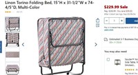 B9399 Linon Torino Folding Bed Multi-Color