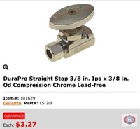 new (200 pcs) DuraPro Straight Stop 3/8 in. Ips x