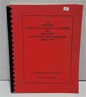ONTARIO SODA WATER AND BREWERS GAZETTEER BOOK