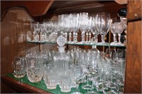 50+PIECE CRYSTAL AND GLASSWARE