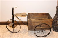 WOOD/METAL BICYCLE AND PLANT DECOR
