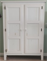 White Pie Safe Pantry Cabinet Raised Panel Doors